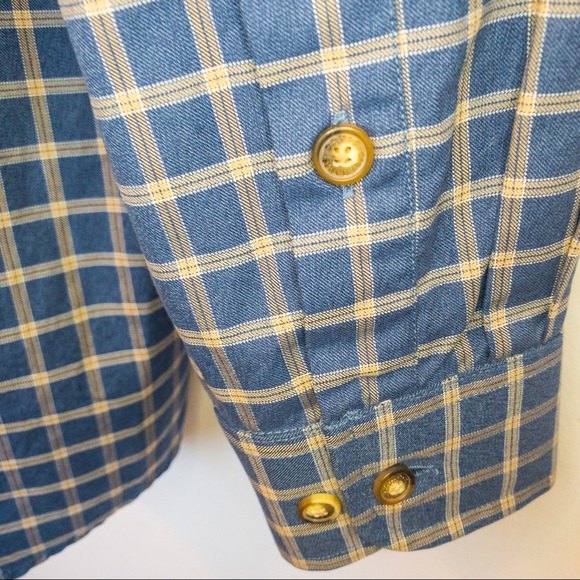 Orvis Men Size L Tall Shirt Plaid Thick Poplin - Picture 8 of 9
